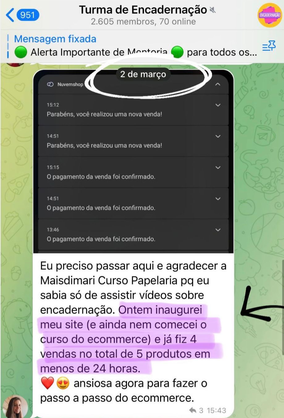 Depoimento de aluna 7