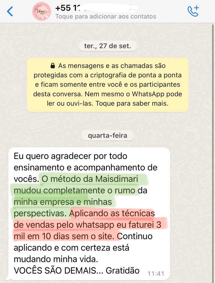 Depoimento de aluna 3